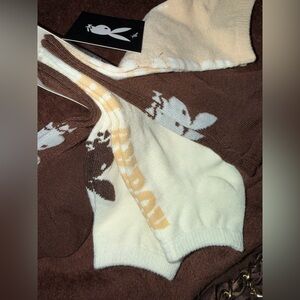 PLAYBOY 5-Pack Ankle Socks- Brown/Cream/Beige New